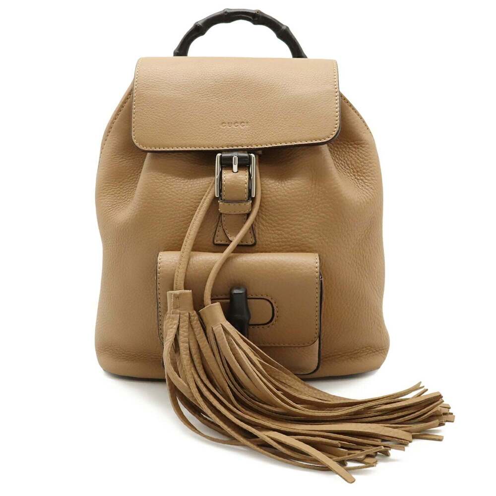 GUCCI Authentic Cream Leather Bamboo Shoulder Bag - Picture 2 of 10
